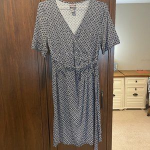 Navy Maternity/Nursing Wrap Dress